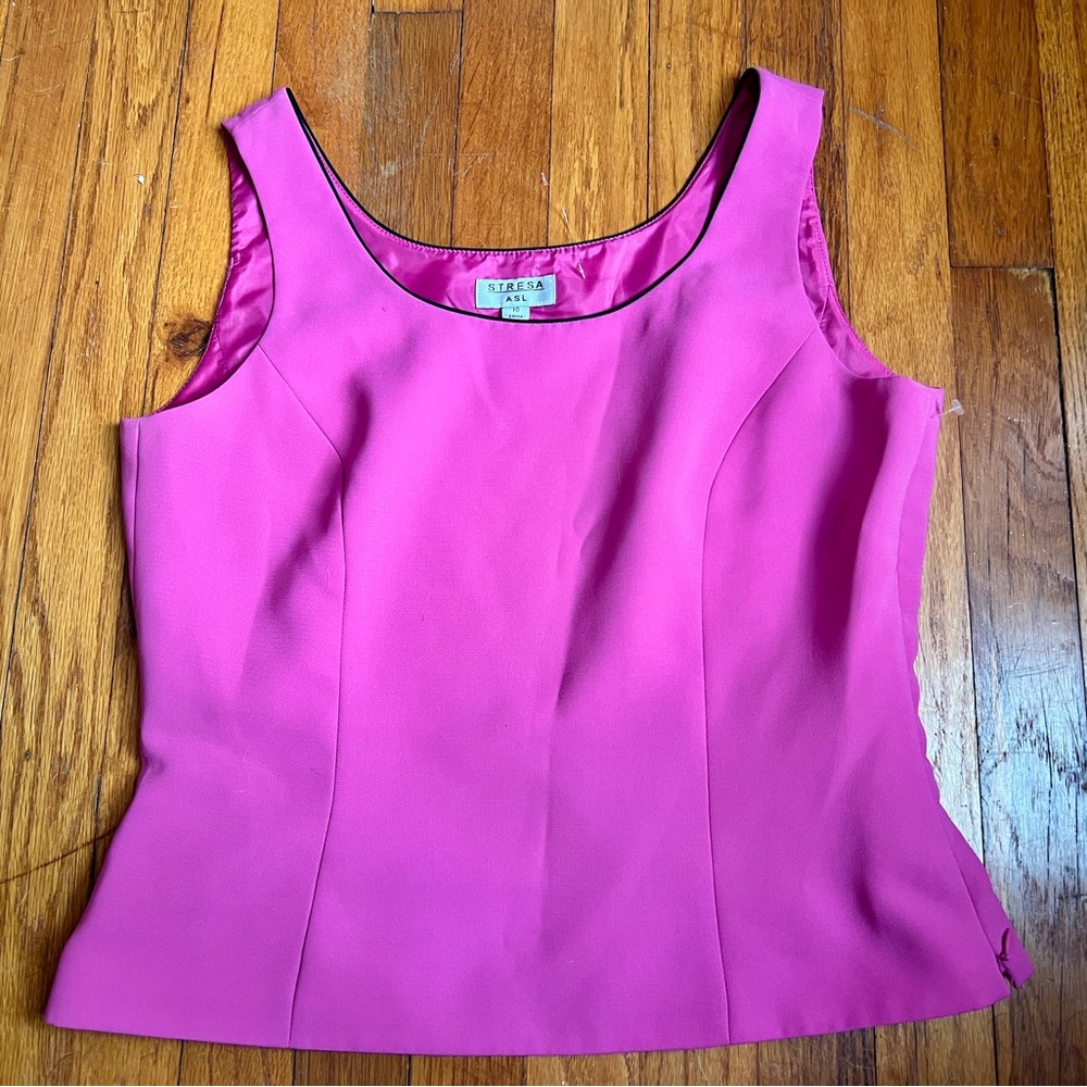 Vintage Stresa ASL Sleeveless Shell Top Pink Size 10